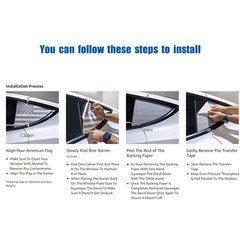 Matte Black Middle Window US Flag Sticker Decal FIT Ford F350 f250 f150 2015-23