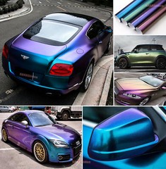 Hot Chameleon Stretch Glossy Satin Chrome Pearl Metal Vinyl Wrap Auto Sticker US