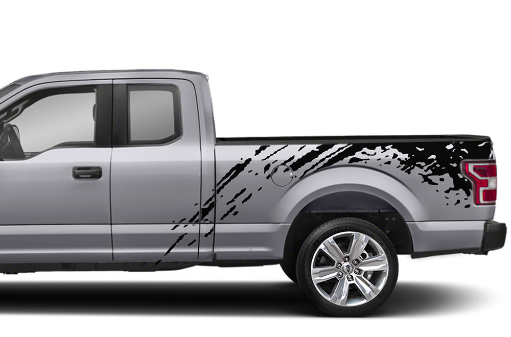 Bed Mud Splash Stripes Decal Sticker for Ford Supercab F150 2018 2019 2020 2021