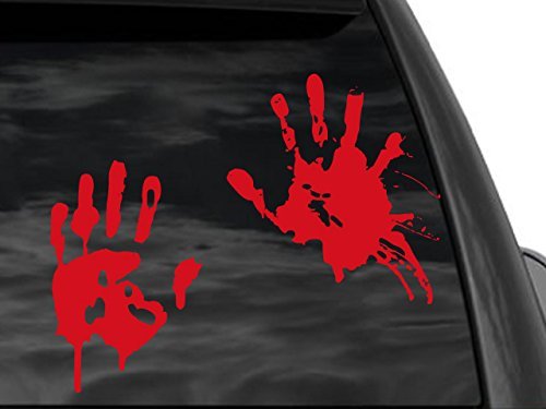 FGD Zombie Outbreak Bloody Hands Vinyl Decal Set of 2 7″ x 4.5″ and 7″ x 6.5″