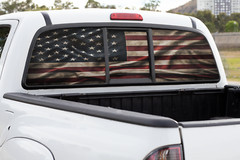Truck Decal Back Window – American Flag – perforated vinyl TBW001