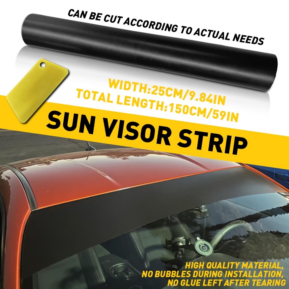 Sun Strip Visor Vinyl Decal 60″x12″ Windshield Banner Cast PVC Film