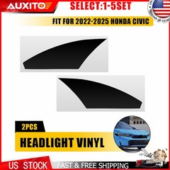 Black Smoke Headlight Foglight PreCut Vinyl Tint For 2022-2025 Honda Civic 2-10X