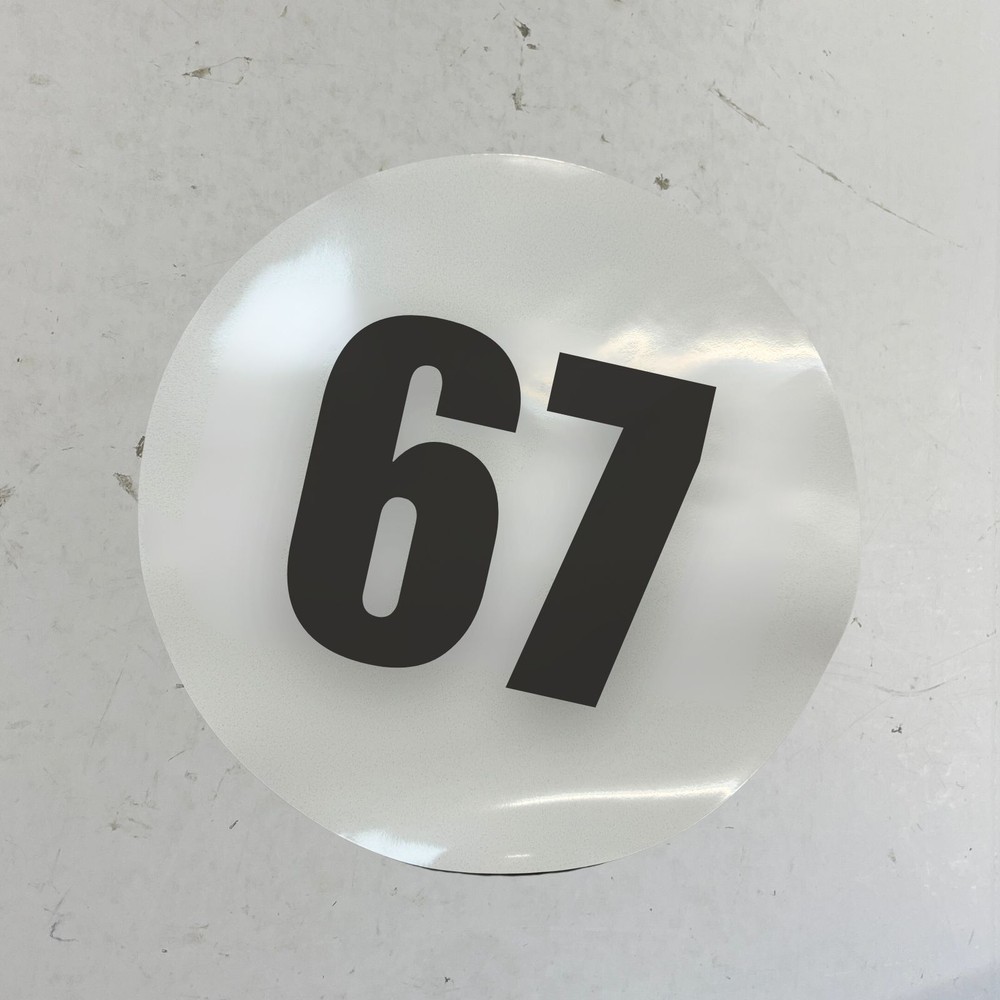 12″ Circular Round Magnetic Race Car Number 67 Magnet x2