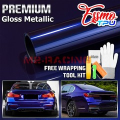 Gloss Metallic Royal Indigo Blue PPF Paint Protection Film Dry Wet Vinyl Wrap