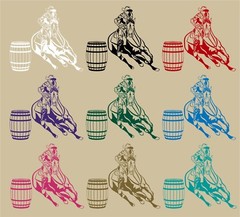Cowgirl Barrel Racer Horse Cowboy Rodeo Western Window Vinyl Decal Sticker