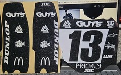 13 Combo – ODI Number Plate Decal and Tuttio Fork Guard Decals – Item#20