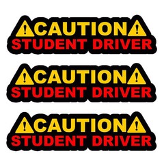 x3 / Three Caution Student Driver! Auto JDM Racing Drifting Decal Sticker 6″ #DG