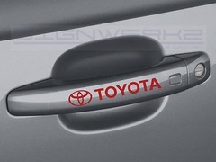 Toyota Door Handle Decal Sticker logo TRD Camry Celica FRS 4 runners – Set of 4
