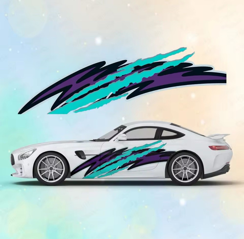 Flame Car Decals; Flame Racing Sport Livery Decal For Both Sides Of Car; Flames