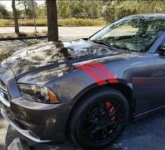 Matte Black Racing Car Bumper Hood Stripe Decal Auto Vinyl Side Fender Stickers