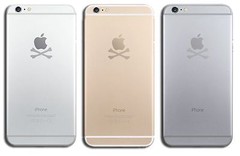 iPhone 6, 6+ iPhone 5 6s 5s 4s crossbones sticker skin decal Funny chrome