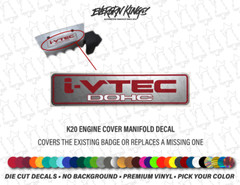 i-Vtec DOHC Type R Engine Manifold Cover Decal Sticker for Honda K20 Civic JDM