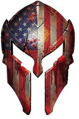 US Flag Spartan Helmet Gladiator Molon Labe Decal Sticker for Cars Truck Van