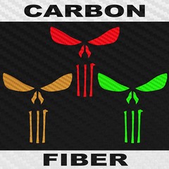 Carbon Fiber Skull Sticker Buy 1 Get 1 Free Vinyl Eyes Decal BOGO