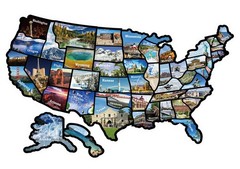 RV State Sticker Travel Map of The United States, Trailer Multicolor