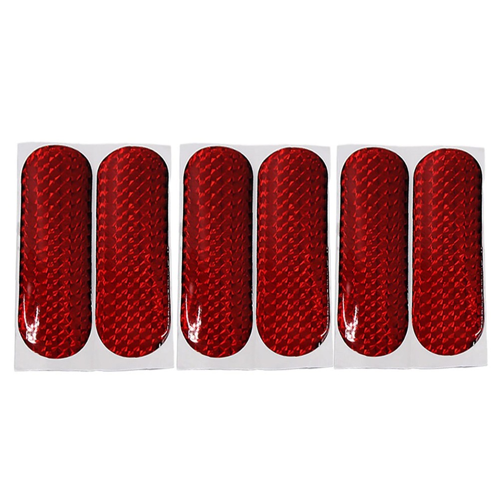 6pcs Red Reflective Sticker Car Body Decal Tape Motorcycle Safety Warning Bumper