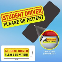 3-Pack Student Driver Magnetic Stickers – Weatherproof & Reflective Safety Signs