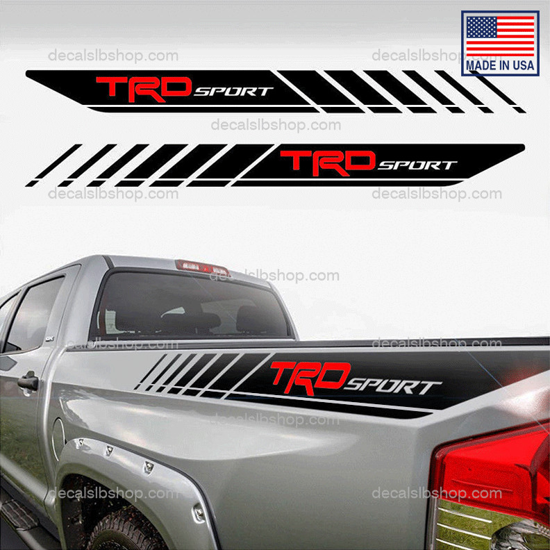 TRD Sport Decals Bedside Stripes Vinyl Fit Toyota Tacoma Tundra Stickers