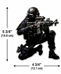 Elite Special Forces Military Soldier Silhouette Decal/Sticker 5″x 5.5″