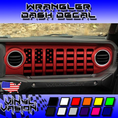 Dashboard Grill USA Flag Decal Vinyl Dash Sticker For Jeep Wrangler JL 2018-20