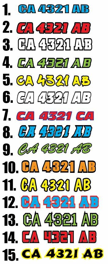 Color Boat Registration Number Pair Decal Sticker 3″x18″+ Letter Weatherproof