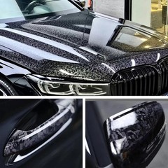 High Glossy Forged Carbon Fiber Vinyl Wrap Film Black Red Car Body Decal Sticker