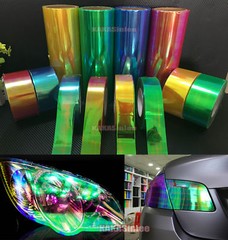 Glossy Car Chameleon Mirror Headlight Taillight Vinyl Wrap Tint Tape Sticker CF