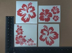 Hibiscus Hawaiian Flower Decals 4 Pack