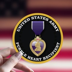 US Army Purple Heart Recipient Decal Sticker Veteran