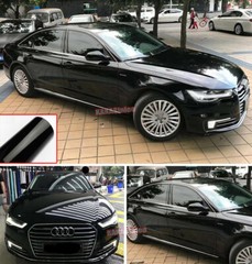High Gloss Crystal Solid Black Whole Car SUV Vinyl Wrap Hood Sticker Flexible US