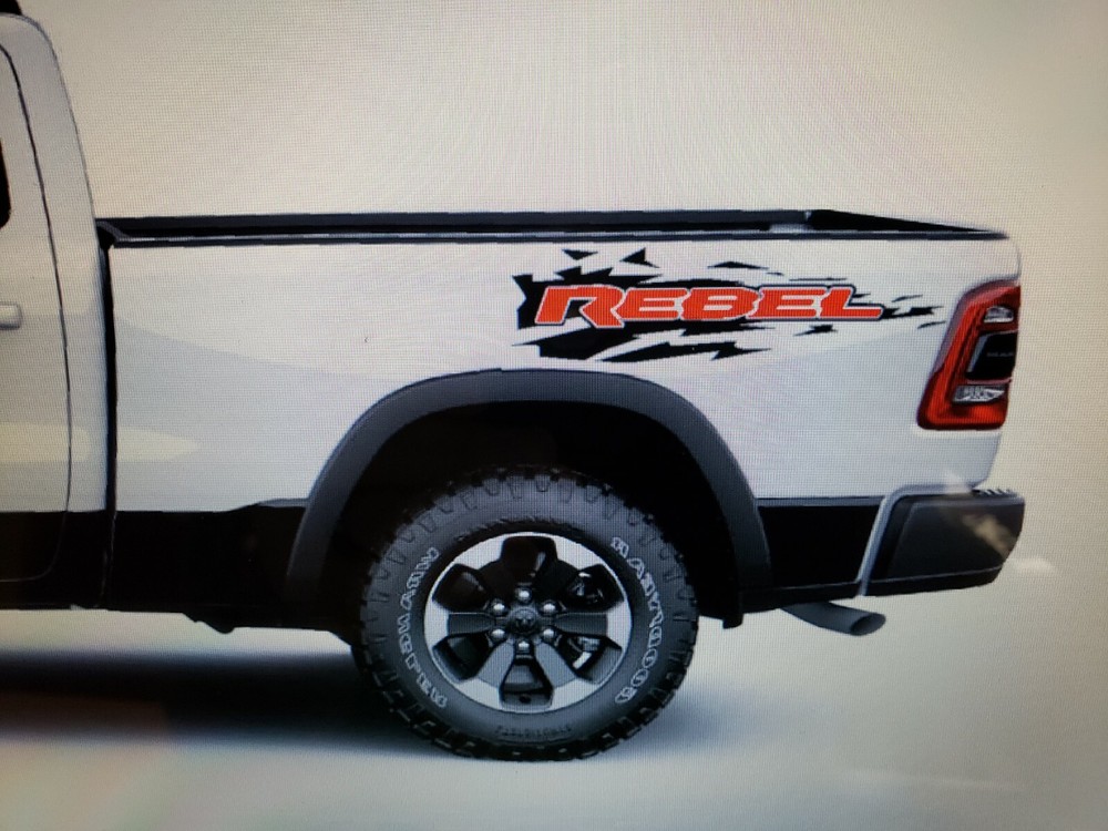 Compatible with Ram REBEL side bed Vinyl Decals Geometric Graphics All Trucks