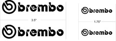 4 Brembo Decals Stickers Vinyl Caliper Brake HT (2) 3.5″ & (2) 1.75″ !