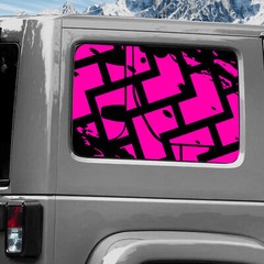Rear Window Wrap Graphic Decal for Jeep Wrangler 2011-2020 TRACKS PINK