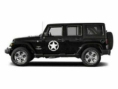 White Military Army Style Rought Star Graphic Body Hood Sticker For Ford Toyota