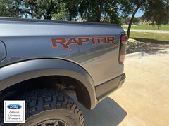2024 Ford Ranger Raptor Rear Side Raptor- Comes In Pair Vinyl Decal