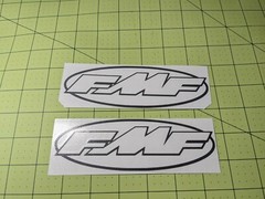 FMF (x2) PAIR Vinyl Decal Sticker Graphics Logo Motocross ATV Dirt Bike Exhaust