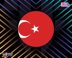 TURKEY CIRCULAR FLAG STICKER DECAL LMNATED VINYL LAPTOP FREE GIFT CUST SZ DM M