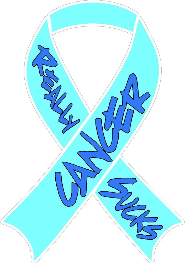 PROSTATE CANCER REALLY SUCKS RIBBON VINYL DECAL WINDOW STICKER FREE SHIPPING