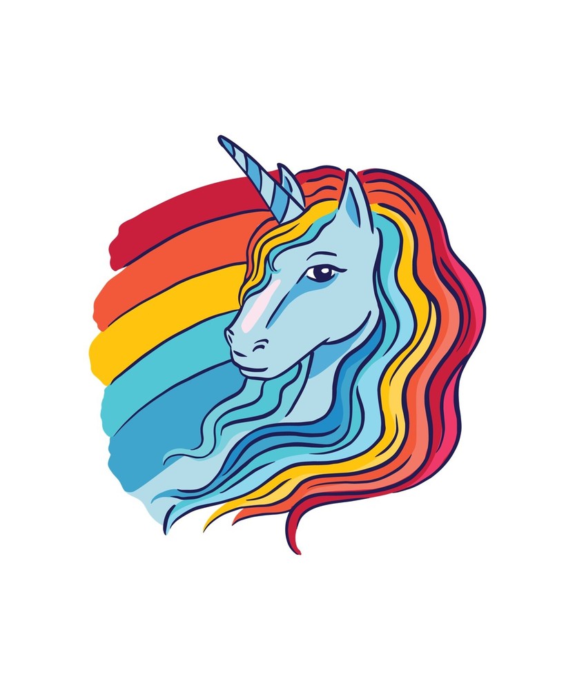Rainbow Unicorn Sticker 2″ Majestic Magical Horn Mythical Flow