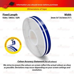 9/16″ Vinyl Pinstriping PinStripe Car Styling Double Tape Sticker 15mm DEEP BLUE