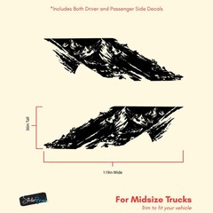 Truck Mud Splash Vinyl Car Graphic Sticker. Set of 2. Tundra, Tacoma, Frontier