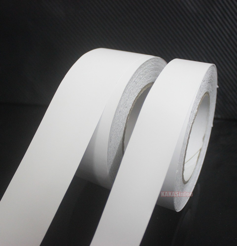 Back Glue Stretch Matte Vinyl Wrap Sticker Car House Decal Strips PVC White AX