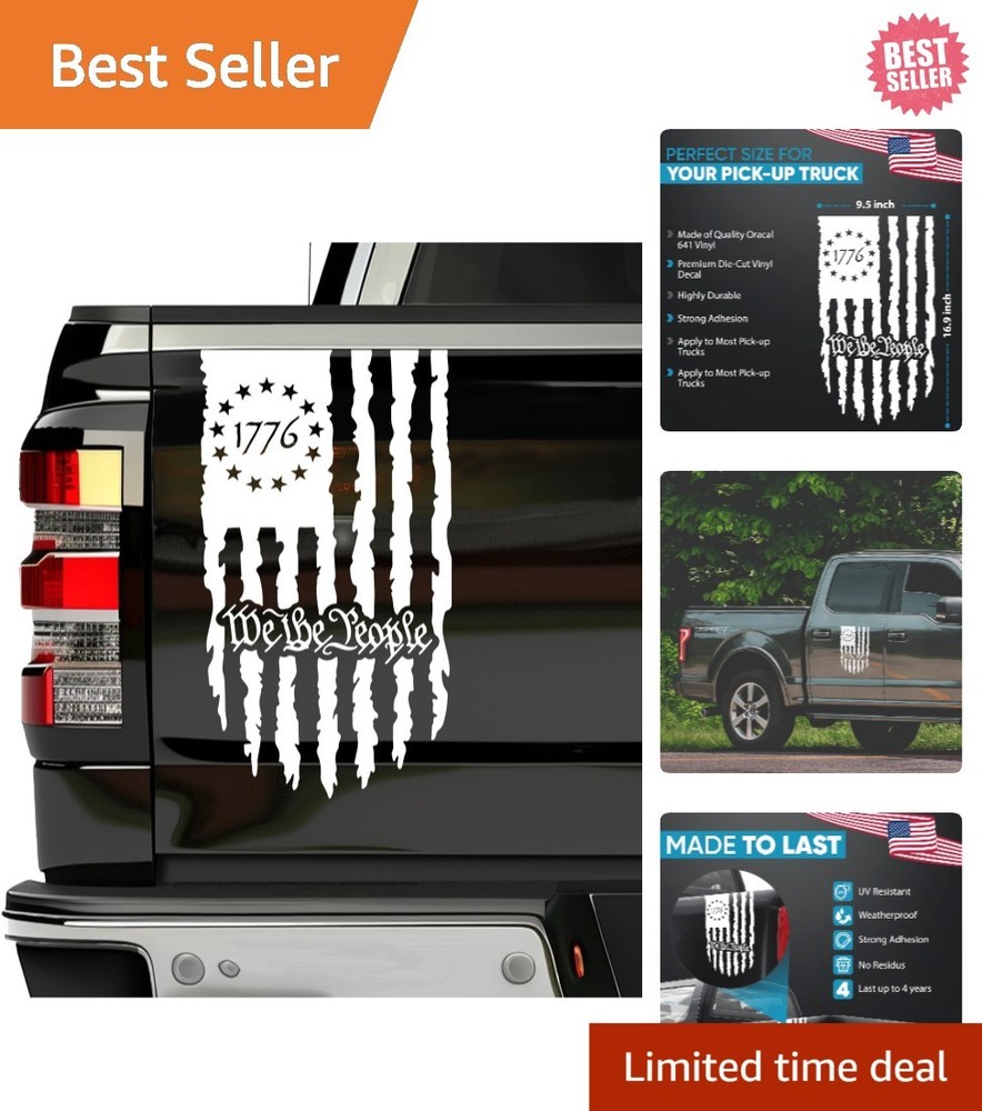 Versatile American Flag Decal Vinyl for Outdoor Use – 2 Pack for Max Visibility