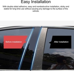 Transform Your Vehicle with 6pcs Gloss Black Window Pillar Decals – Custom Fit