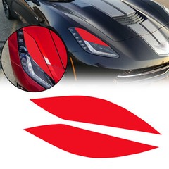 for Chevy Corvette 2014-2019 Headlight Eyebrow Eyelid Decal Overlays Sticker Red