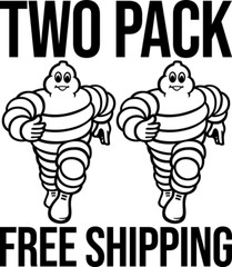 TWO PACK MICHELIN MAN STICKER LABEL DECAL USA TRUCK WINDOW CAR ATV FREE SHIPPING