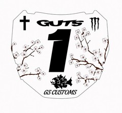 White Cherry Blossom Custom ODI Plate Decal Personalized Motocross Number Plate
