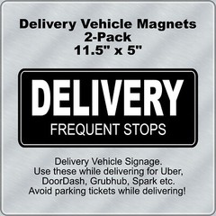 2-Pack Car Magnets for Gig Delivery Drivers 11.5″ x 5″ FREE SHIPPING!