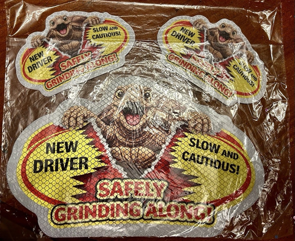 MR3XL 3 Turtle Piece Nee Driver Reflective Magnet Set, New Car Exterior Sign
